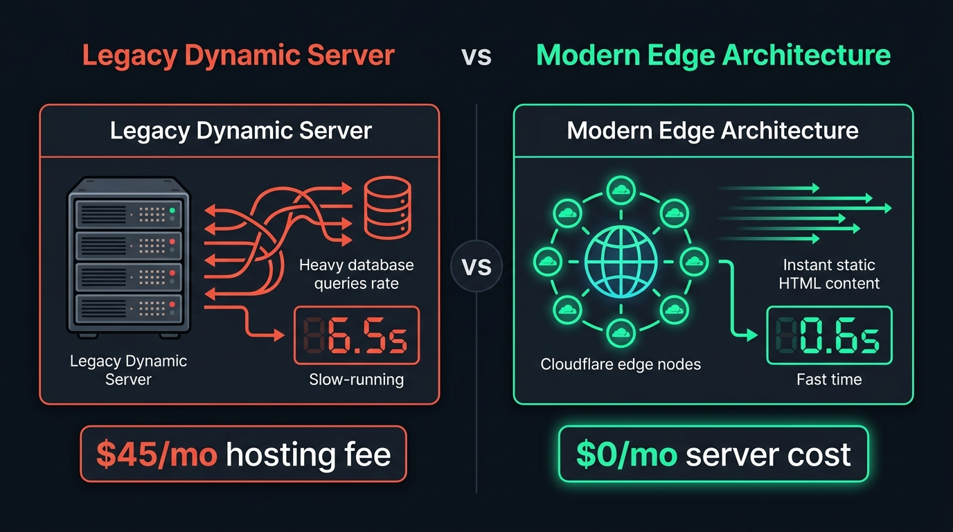 Technical Architecture Comparison: Legacy Dynamic Server vs. Modern Edge Architecture